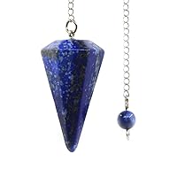 7 Chakra Gemstone Rock Crystal Hexagonal Pointed Reiki Chakra Pendant Pendulum