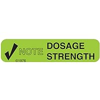 PHARMEX 1-53G Permanent Paper Label, Note DOSE Strength