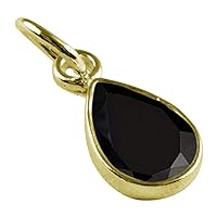 Choose Your Gemstone Pendants Pear Shape 925 Sterling Silver 18K Gold Plated Locket For Men Women