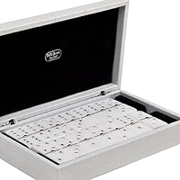 Bello Games Collezioni - Bianca Luxury Double Six Jumbo Dominoes Set with Swarovski Crystals in a Genuine Crocodile Case from Italy