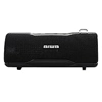 Aiwa BST-500BK: TWS Stereo Bluetooth Speaker Portable Black for Android or iPhone