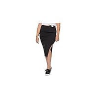 Womens Ribbed Slitted Midi Wear to Work Pencil Skirt