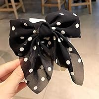 hair clips barrettes for women Women Girls Hairpins Hairgrip Flower Hair Side Clip Floral Big Ribbon Bow Barrettes Ponytail Holder Pin Hair Accessories By FFYY (Color : 8 Dots Navy Blue)