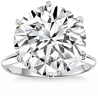 P3 POMPEII3 14k White Gold 10.83Ct Round Brilliant Cut Solitaire Four-Prong High Polished Engagement Ring IGI Certified Lab Grown (I/I3)