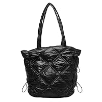 Quilted Tote Bag for Women Large Capacity Puffer Shoulder Bags Puffy Boho Hippe Padded Handbag Trendy Y2k Bag