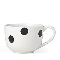 Kate Spade New York Black Deco Dot Latte Mug, 0.8 LB