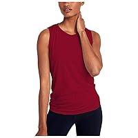 MMOOVV Women's Open Back Workout T-Shirts Yoga Vest Loose Gym Activewear