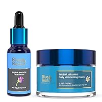 Blue Nectar Ultimate Men's Skincare Set: Face Cream & Bakuchi Anti Aging Serum Bundle for Youthful, Glowing Skin