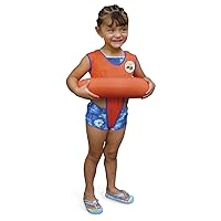 Poolmaster Learn-to-Swim Vest, Adjustable Tube Floatation Swim Trainer and Swim Aid for Kids Ages 3 to 6 Years, Orange
