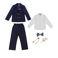 Boys Slim Fit Stripe Suits 6 Pieces Blazer Vest Pants Bowtie Jacket with Brooch for Party Prom DD502