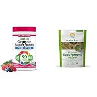 Orgain Organic Greens Powder with 50 Superfoods + Amazing Grass Super Greens Booster with Wheat Grass, Kale & Spirulina