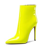 Castamere Womens High Heel Ankle Boots Pointed Toe Slip-on Stiletto Boot with Zipper 12CM Heels