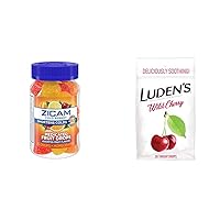 Zicam Cold Drops to Shorten Colds, Assorted Flavors, 25 Count & Luden's Wild Cherry Throat Drops for Sore Throat Relief, 30 Count