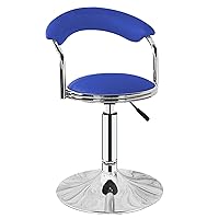 Stools,Swivel Chair Bar Stool Beauty Salon Barber with Backrest, Handle and Metal Chassis, Adjustable 39-54Cm/Blue