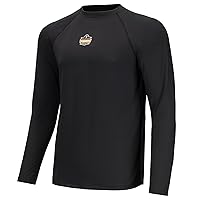 Ergodyne N-Ferno 6436 Men’s Lightweight Base Layer Shirt, Performance Fit, Breathable Material, Long Sleeve, Black, 2X-Large