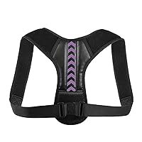 Adjustable Back Shoulder Posture Corrector Belt Clavicle Spine Support Home Office Sport Upper Back Neck Brace (Color : Purple, Size : S -Weight 20-40KG) (Purple M)