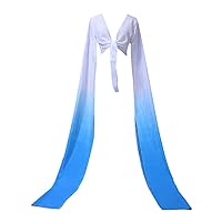 ZooBoo Dance Long Silk Sleeves - Peking Opera Stunts Dancing Practice Long Flowing Inner Sleeves (1.5 M, White Blue Unsplit)