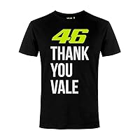 Valentino Rossi VR 46 T-Shirt Thank You VALE,Black,M,Men