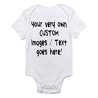 SANCARDY Custom Personalized Baby One-Piece Bodysuit Create Your Own Text or Image, White (6-12 Months (Medium))