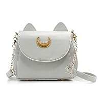 Oct17 Moon Luna Design Purse Kitty Cat satchel shoulder bag Designer Women Handbag Tote PU Leather Sailer Style