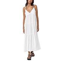 Rhythm Women's Classic Tiered Midi Dress - White | Small