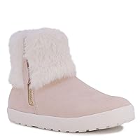 LONDON FOG Girls Elia Street Cold Weather Snow Boots Faux Fur Zip Up Warm Lined Snow Boots For Girls