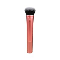 Real Techniques Expert Face Makeup Brush, For Liquid & Cream Foundation, Blush, & Bronzer, Buildable Coverage for Base Makeup, Dense, Synthetic Bristles, Vegan & Cruelty-Free, Pack of 1