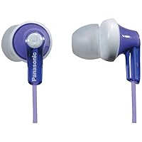 Panasonic ErgoFit Wired Earbuds, In-Ear Headphones with Dynamic Crystal-Clear Sound and Ergonomic Custom-Fit Earpieces (S/M/L), 3.5mm Jack for Phones and Laptops, No Mic - RP-HJE120-V (Purple)