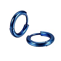 316L Surgical Stainless Steel Huggie Hoop Earrings 6mm 8mm 10mm 11mm 12mm 14mm Hypoallergenic Earrings Hoop Cartilage Helix Lobes Hinged Sleeper Earrings For Men Women Girls