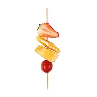 7 Inch Kebab Skewers, 100 Squared Wooden Skewers - Pointed, Sturdy, Natural Bamboo Skewer Sticks, Disposable, For Barbeques, Parties, Or Buffets