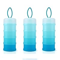 Baby Formula Dispenser On The Go, Stackable Formula Dispenser for Travel Formula Container to Go, Non-Spill Milk Powder Baby Kids Snack Storage Container, BPA Free, 3 Packs