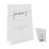 Favors Please Take One Sign(8 x 11 Inch Table Sign with Holder), Thank You for Celebrating Our Special Day, Minimalist Wedding Decoration Sign, Bridal Shower Baby Shower Favors for Guests-WEEDS09