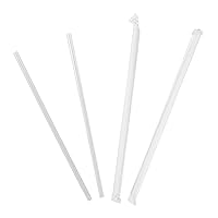 AmerCareRoyal Giant Plastic Straws, Long Disposable Paper Wrapped Straws for Soda, Smoothies, Milkshakes, 7.75