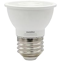 Sunlite 80437 LED PAR16 Short Neck Recessed Flood Light Bulb 6-Watt, (50W Halogen Replacement), 500 Lumens, Medium E26 Base, Dimmable, 90 CRI, ETL Listed, Title 20 Compliant, 1 Count, 2700K Soft White