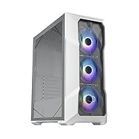 Cooler Master MasterBox TD500 Mesh V2 - E-ATX Mid-Tower PC Case with Tessellated Mesh, 3 x 120mm Pre-Installed ARGB Fans, Removable Top Panel, Tempered Glass Side Panel, USB Type-C 10Gbps - White