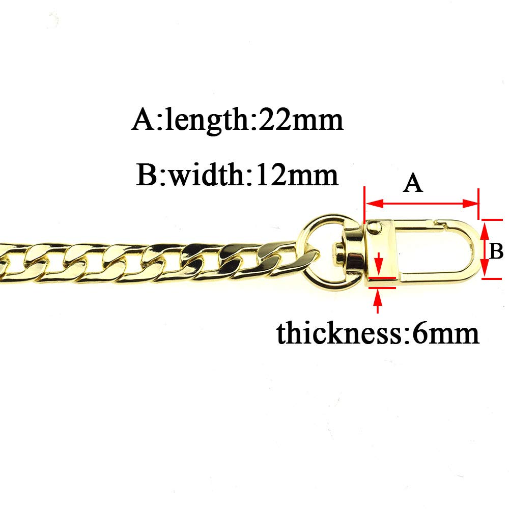  HAHIYO Mini Pochette Purse Chain Strap Slim Wide 7mm for LV  Length 47.2 Inches Extra Thick 2.6mm Shiny Gold for Handbag Wallet Clutch  Comfortable Flat Metal Strap 1 Pack