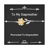 Gag Stepmother Sunflower Bracelet, Promoted To Stepmother, Present For Mom, Unique Gifts From Son Daughter