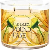 Bath + Body Works Iced Lemon Pound Cake Candle - 3 Wick Scented Candle w/Decorative Metal Lid - 14.5 Ounces, LemonCake24