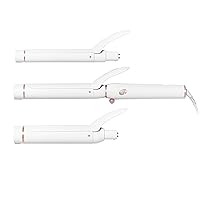 T3 Switch Kit Classic Trio Professional Interchangeable Curling Iron with 3 Ceramic Clip Barrels for Curling and Waving, 9 Adjustable Heat Settings & Ion Generator