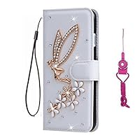Alcatel U5 HD 5047D case, Handmade Girls Fashion Bling PU Leather Filo Slots Wallet Flip Protective Case Cover for Alcatel U5 HD 5047D with 2 Straps
