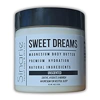 Sweet Dreams Magnesium Emulsified Body Butter, 4 oz., 1 Count | Mango Butter | Premium Magnesium Oil | Natural Ingredients | Magnesium Lotion
