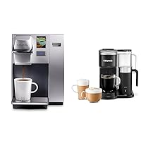 Keurig K155 Office Pro Single Cup Commercial K-Cup Pod Coffee Maker, Silver & K-Cafe SMART Single Serve K-Cup Pod Coffee, Latte and Cappuccino Maker, Black