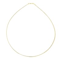 1mm thick 18K gold plated on solid sterling silver 925 Italian Omega chain necklace spring ring clasp - inch 12