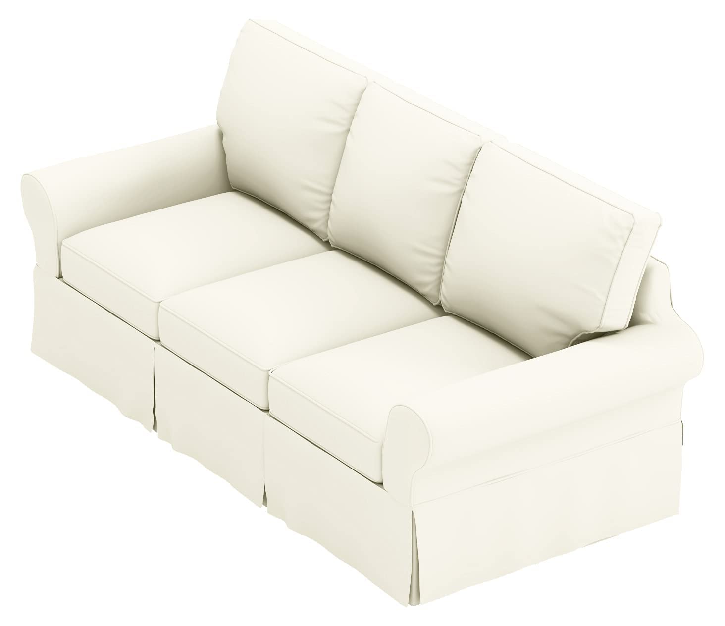 The Sofa Cover is 3 Seat Sofa Slipcover Replacement. It Fits Pottery Barn PB Basic Three Seat Sofa (Cotton Yellow)