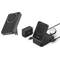 Anker MagGo Wireless Charging Station with Anker 10,000mAh Foldable Wireless Portable Charger