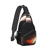 Sling Bag for Women Men Crossbody Bag Small Sling Backpack Translucent Glass Ball Chest Bag Hiking Daypack