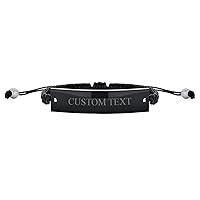 Bling Jewelry Personalized Unisex Braided Rope Cord Two Tone Black Silicone Wristband Identification Name Plated Curb Chain Engravable ID Bracelet For Men Teens Stainless Steel