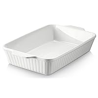 DOWAN Baking Dish, Casserole Dishes for Oven, Lasagna Pan Deep,135 oz Large Ceramic Baking Pan with Handles, 9x13 Baking Dish for Cooking, White