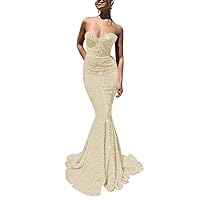 Long Mermaid Prom Dresses for Women Spaghetti Strap Sparkling Glitter Formal Evening Party Dress