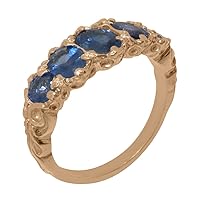 10k Rose Gold Natural Sapphire Womens Band Ring - Sizes 4 to 12 Available
